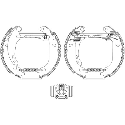 Jeu de mâchoires de frein HELLA 8DB 355 004-531