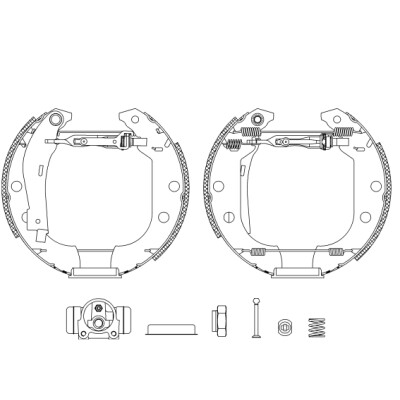 Jeu de mâchoires de frein HELLA 8DB 355 004-551