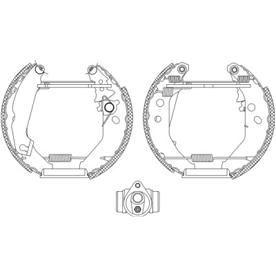 Jeu de mâchoires de frein HELLA 8DB 355 004-561