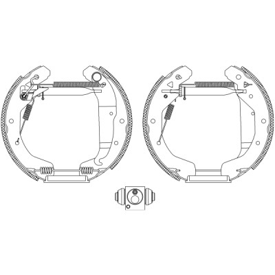 Jeu de mâchoires de frein HELLA 8DB 355 004-581