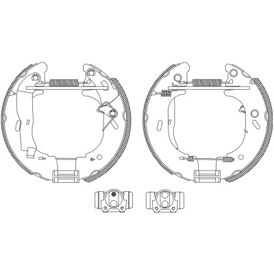 Jeu de mâchoires de frein HELLA 8DB 355 004-681