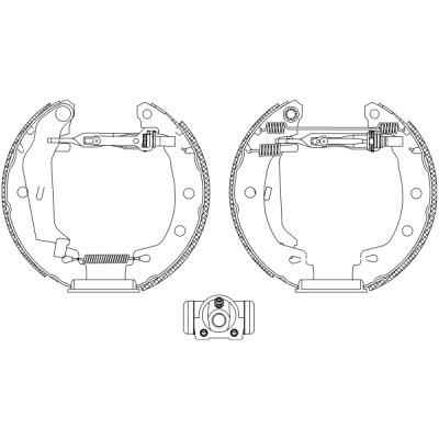 Jeu de mâchoires de frein HELLA 8DB 355 004-691