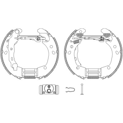 Jeu de mâchoires de frein HELLA 8DB 355 004-821