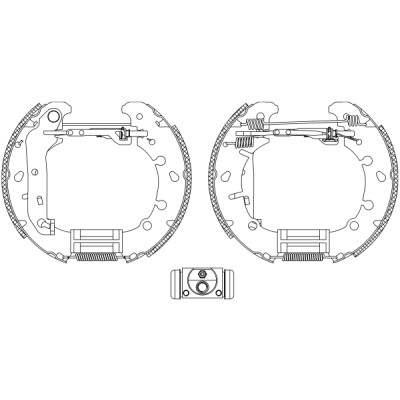 Jeu de mâchoires de frein HELLA 8DB 355 004-841