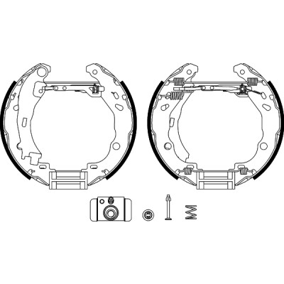Jeu de mâchoires de frein HELLA 8DB 355 004-911