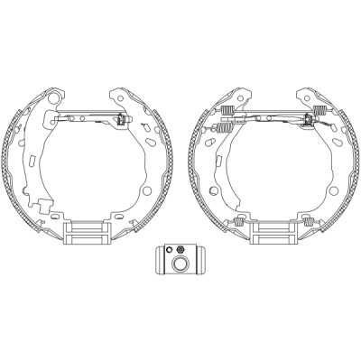 Jeu de mâchoires de frein HELLA 8DB 355 004-921