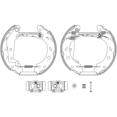Jeu de mâchoires de frein HELLA 8DB 355 004-941