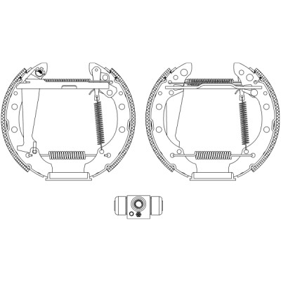 Jeu de mâchoires de frein HELLA 8DB 355 004-961