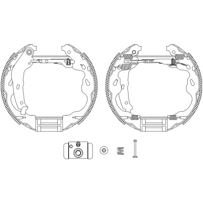 Jeu de mâchoires de frein HELLA 8DB 355 004-991