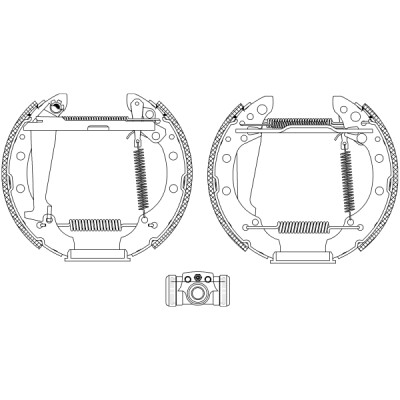 Jeu de mâchoires de frein HELLA 8DB 355 005-021