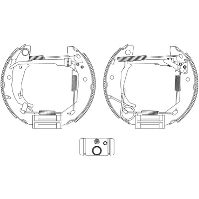 Jeu de mâchoires de frein HELLA 8DB 355 005-061
