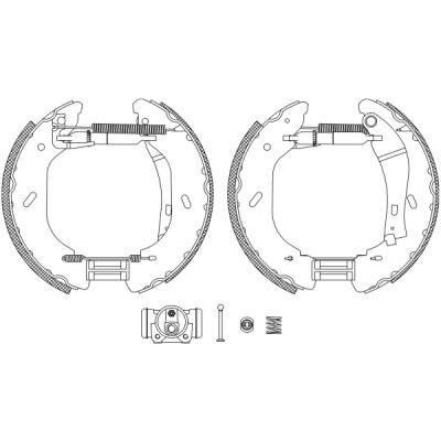 Jeu de mâchoires de frein HELLA 8DB 355 005-071