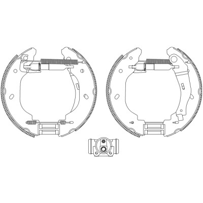 Jeu de mâchoires de frein HELLA 8DB 355 005-081
