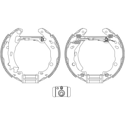 Jeu de mâchoires de frein HELLA 8DB 355 005-111
