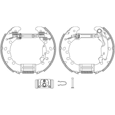 Jeu de mâchoires de frein HELLA 8DB 355 005-181