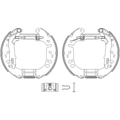 Jeu de mâchoires de frein HELLA 8DB 355 005-191