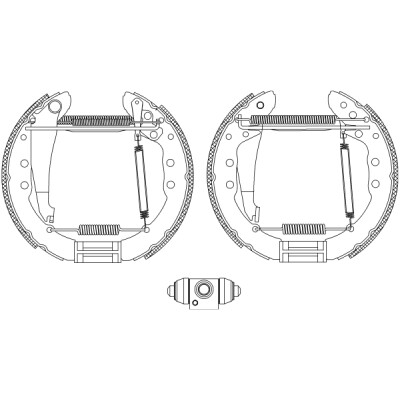 Jeu de mâchoires de frein HELLA 8DB 355 005-201