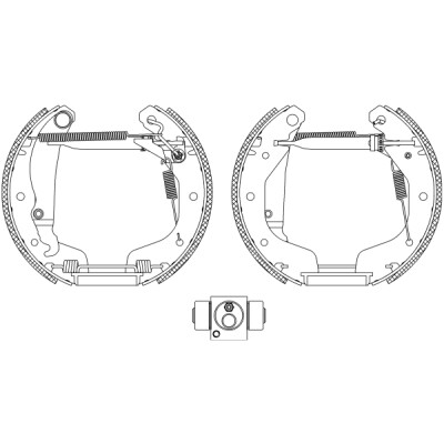 Jeu de mâchoires de frein HELLA 8DB 355 005-221