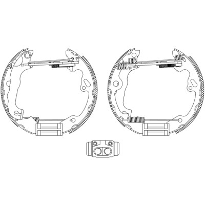 Jeu de mâchoires de frein HELLA 8DB 355 005-231