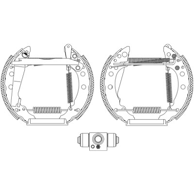 Jeu de mâchoires de frein HELLA 8DB 355 005-241