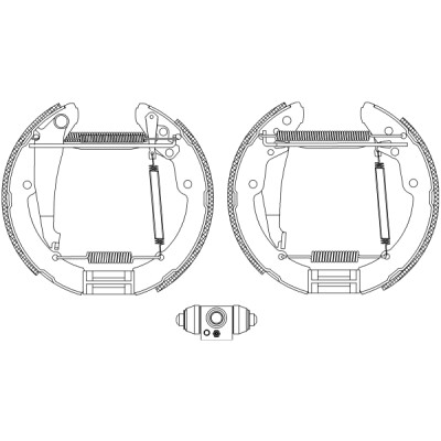 Jeu de mâchoires de frein HELLA 8DB 355 005-251