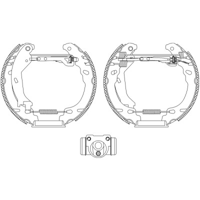 Jeu de mâchoires de frein HELLA 8DB 355 005-261