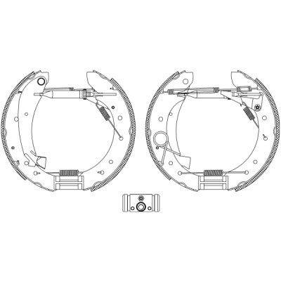 Jeu de mâchoires de frein HELLA 8DB 355 005-281