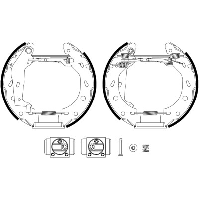 Jeu de mâchoires de frein HELLA 8DB 355 022-351