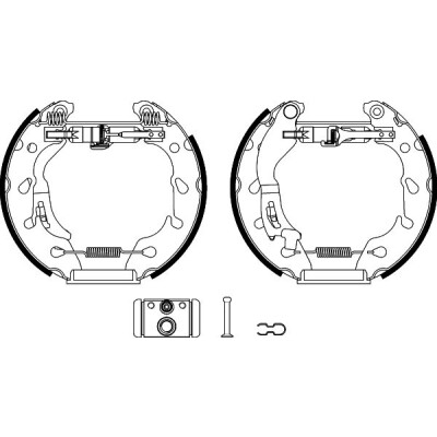 Jeu de mâchoires de frein HELLA 8DB 355 022-501
