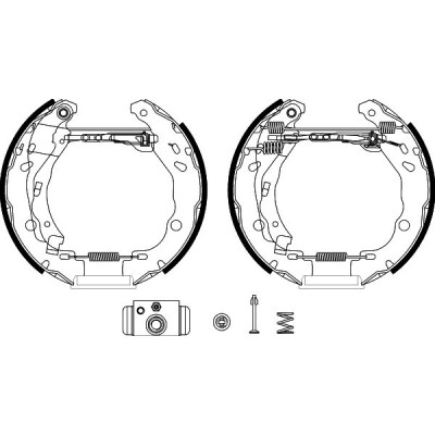 Jeu de mâchoires de frein HELLA 8DB 355 022-521
