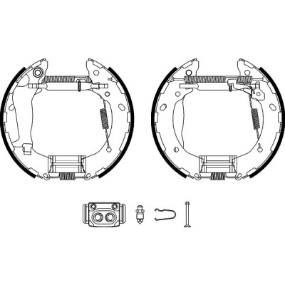 Jeu de mâchoires de frein HELLA 8DB 355 022-551