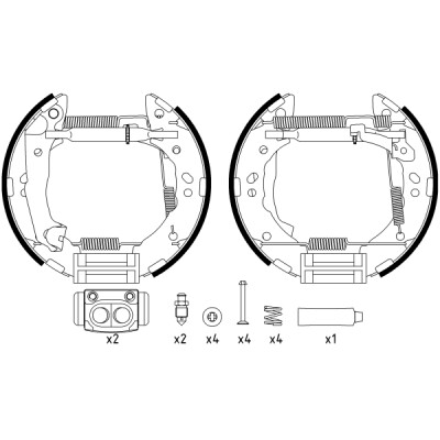 Jeu de mâchoires de frein HELLA 8DB 355 022-631