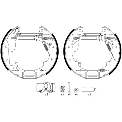 Jeu de mâchoires de frein HELLA 8DB 355 022-731