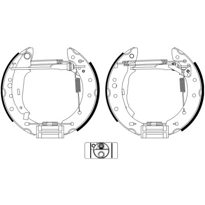 Jeu de mâchoires de frein HELLA 8DB 355 022-901