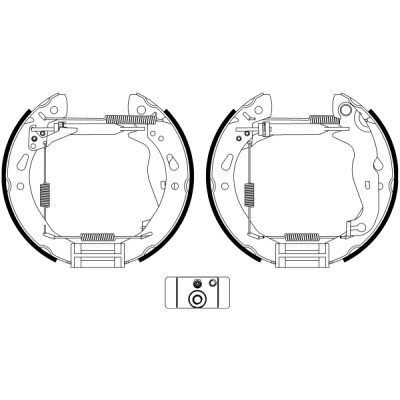 Jeu de mâchoires de frein HELLA 8DB 355 022-921