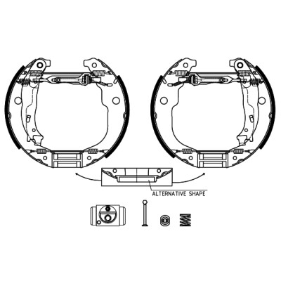 Jeu de mâchoires de frein HELLA 8DB 355 022-951