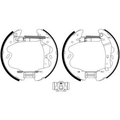 Jeu de mâchoires de frein HELLA 8DB 355 022-991