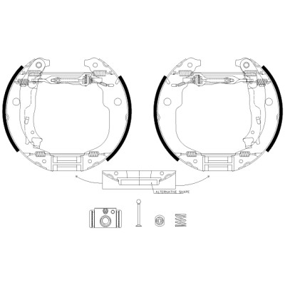 Jeu de mâchoires de frein HELLA 8DB 355 038-131