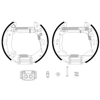 Jeu de mâchoires de frein HELLA 8DB 355 038-161