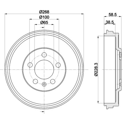 Tambour de frein HELLA 8DT 355 303-181
