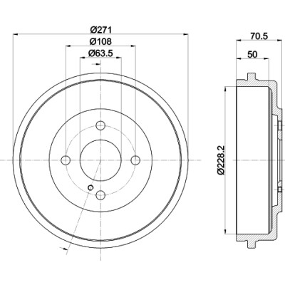 Tambour de frein HELLA 8DT 355 303-191