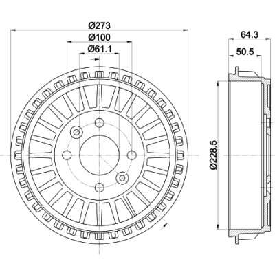 tambour de frein HELLA 8DT 355 303-201