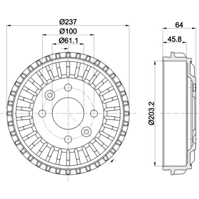 tambour de frein HELLA 8DT 355 303-261