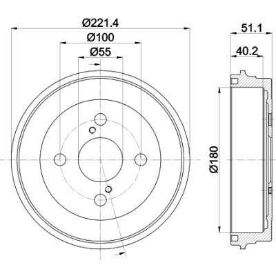 tambour de frein HELLA 8DT 355 303-021