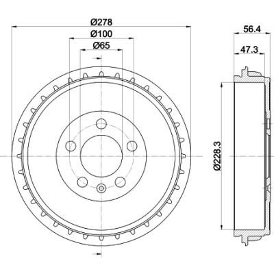 tambour de frein HELLA 8DT 355 303-251