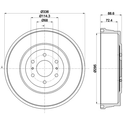 Tambour de frein HELLA 8DT 355 303-331