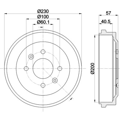 Tambour de frein HELLA 8DT 355 303-371