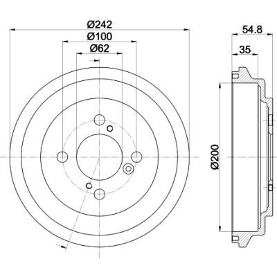 Tambour de frein HELLA 8DT 355 303-291