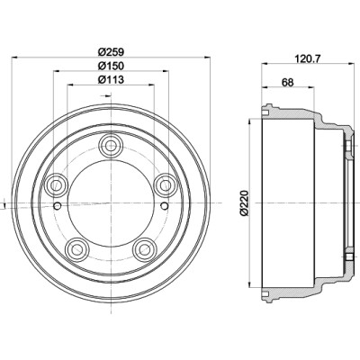Tambour de frein HELLA 8DT 355 303-221
