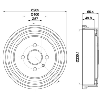 tambour de frein HELLA 8DT 355 303-471